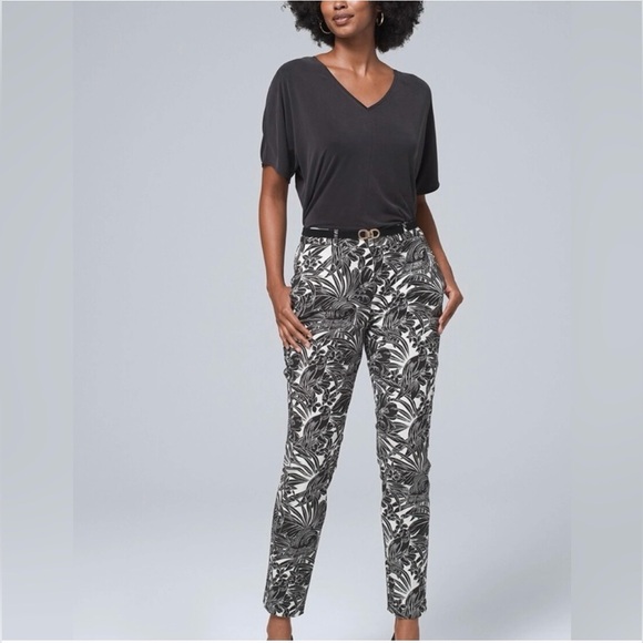 White House Black Market “Wild Side” Black & White The Slim Ankle Pants. Size 12 - Picture 5 of 16